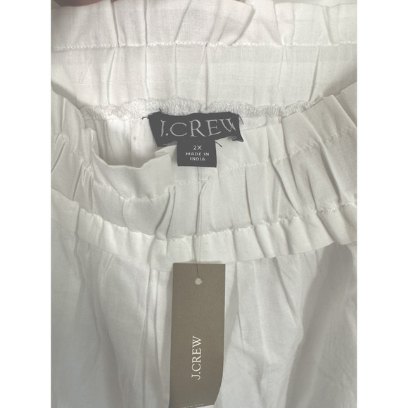 J Crew Womens Cotton Voile Ruffle Trim Shift Dress Pockets White CA654 Size 2X - Picture 4 of 15